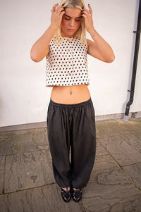 Dawn X Dare Alaia Black Satin Trousers - The Mercantile London