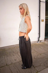 Dawn X Dare Alaia Black Satin Trousers - The Mercantile London