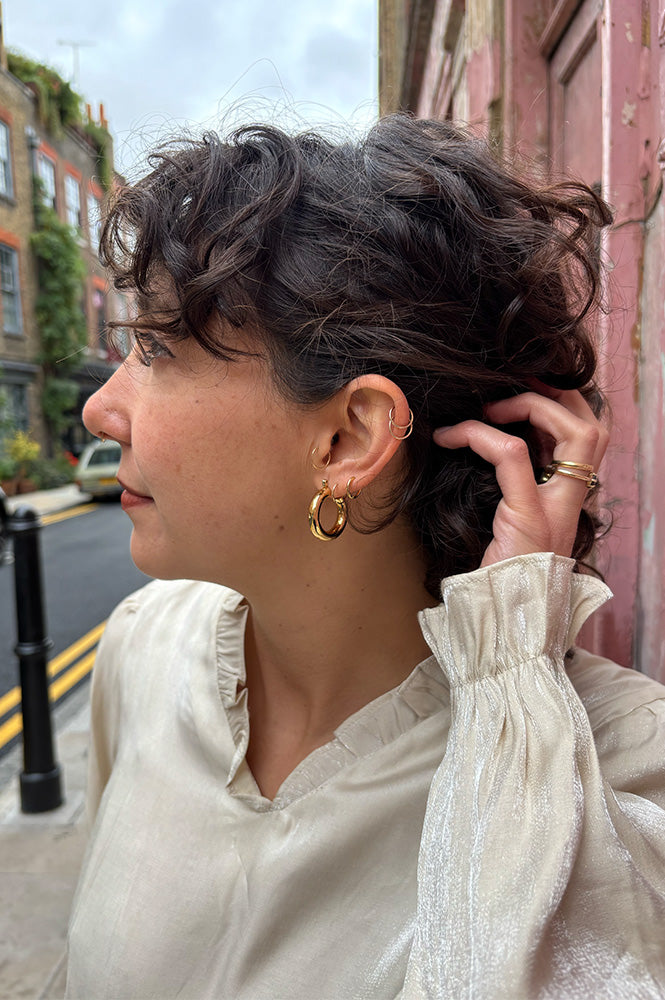 Luv AJ Baby Amalfi Gold Tube Hoops - The Mercantile London
