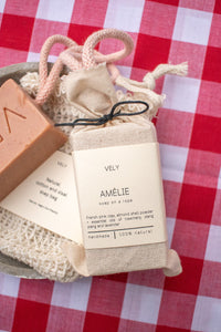 The Vely Soapery Amelie Pink Clay Soap On A Rope - The Mercantile London