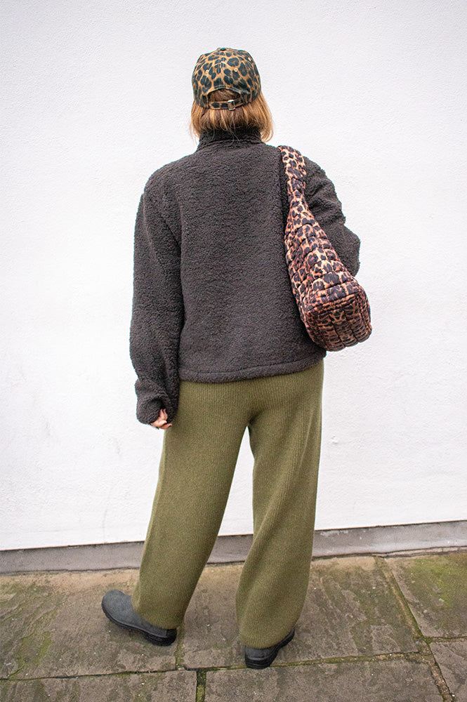 Amente Dark Olive Cashmere Blend Pants