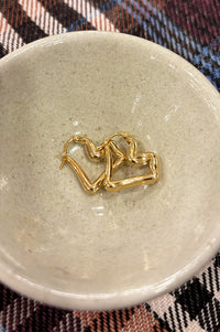 L.A Organic Heart Hoop Earrings