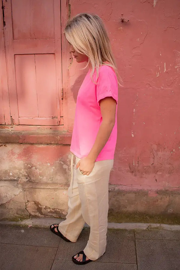 Maison Anje Destiny Fluro Pink T-Shirt - The Mercantile London