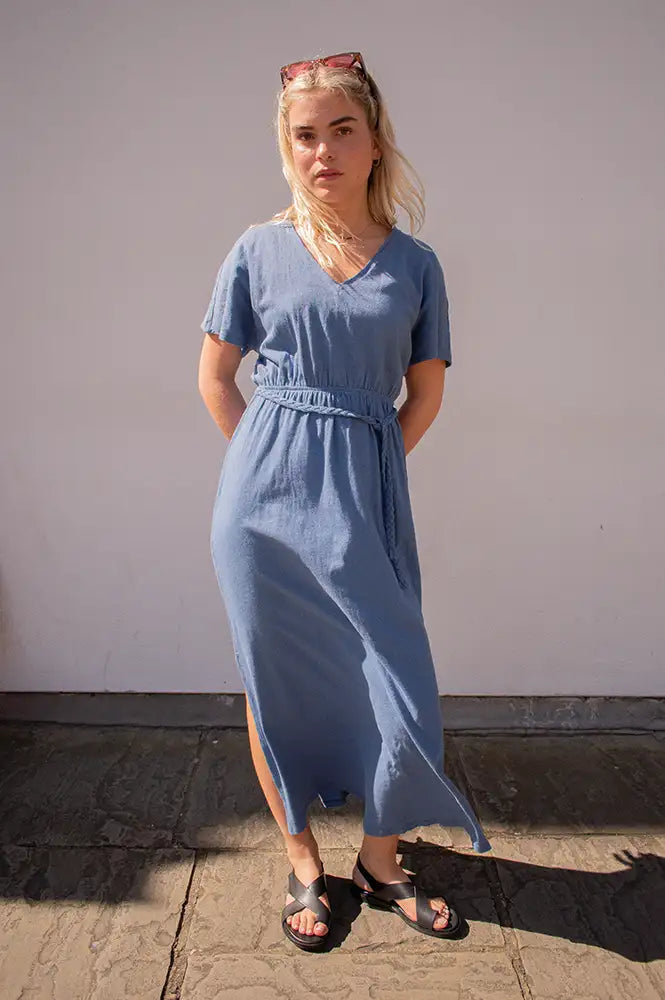 Maison Anje Diana Denim Blue Dress - The Mercantile London