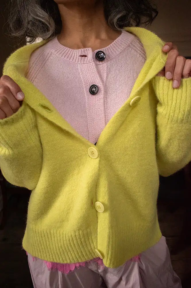 Maison Anje Bestana Acid Lime Cardigan