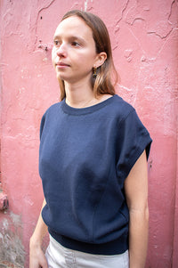 Maison Anje Borelia Navy Night Sweater Top - The Mercantile London