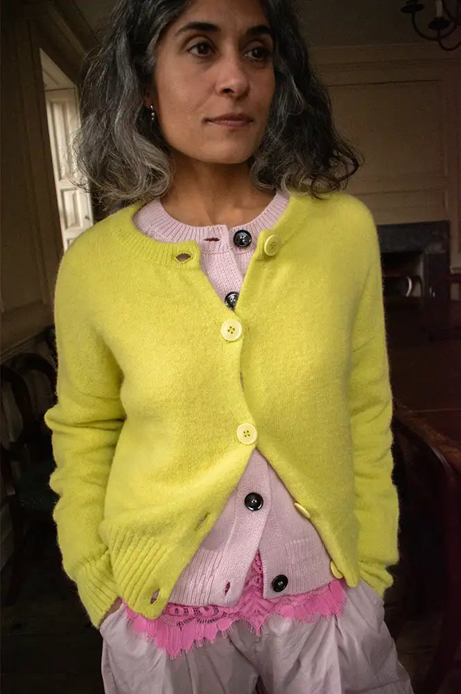 Maison Anje Bestana Acid Lime Cardigan
