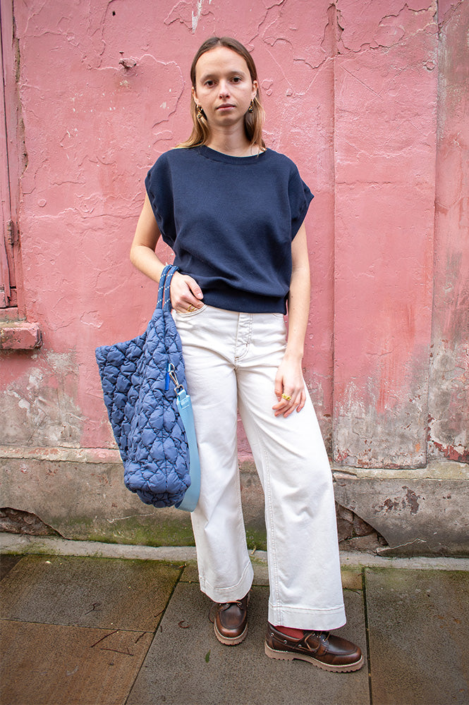 Maison Anje Borelia Navy Night Sweater Top - The Mercantile London