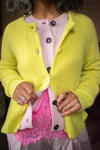 Maison Anje Bestana Acid Lime Cardigan