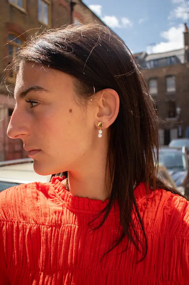 Anni Lu Short Pearly Drop Earrings - The Mercantile London