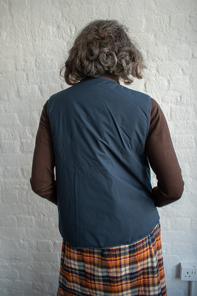 A.P Georgina Navy Reversible Vest - The Mercantile London