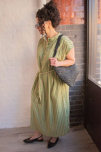 A.P Khaki Striped Dress - The Mercantile London