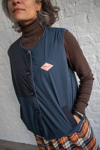 A.P Georgina Navy Reversible Vest - The Mercantile London