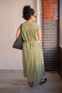 A.P Khaki Striped Dress - The Mercantile London