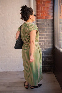 A.P Khaki Striped Dress - The Mercantile London