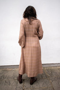 FRNCH Apollinaire Ochre Check Dress - The Mercantile London