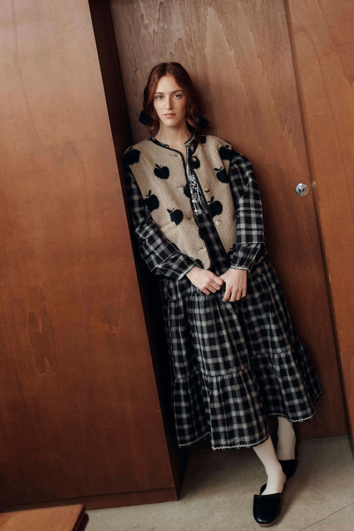 Emile Et Ida Cassis Apple Print Sleeveless Jacket - The Mercantile London