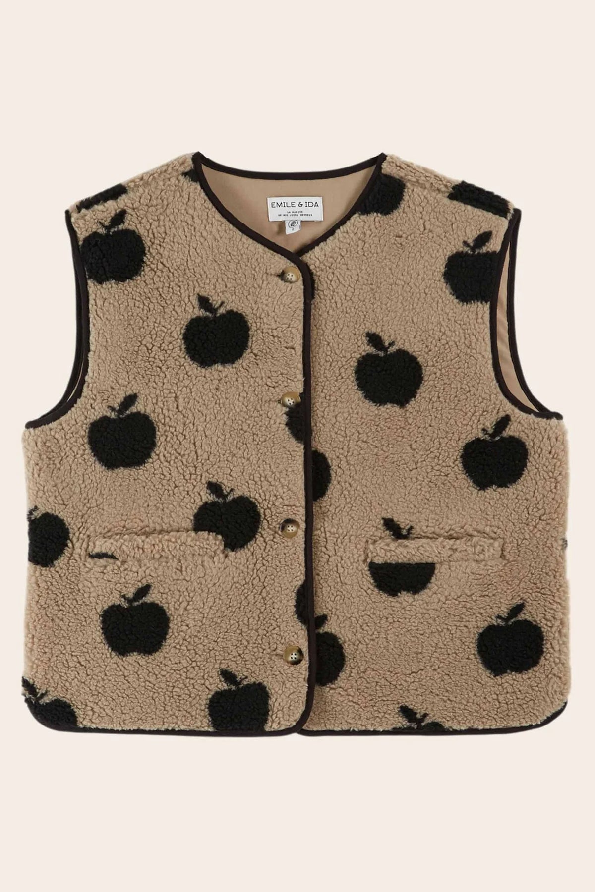 Emile Et Ida Cassis Apple Print Sleeveless Jacket - The Mercantile London