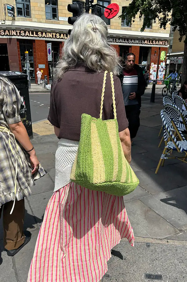 Damson Madder Orla Apple Stripe Beach Bag