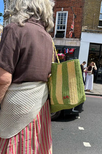 Damson Madder Orla Apple Stripe Beach Bag