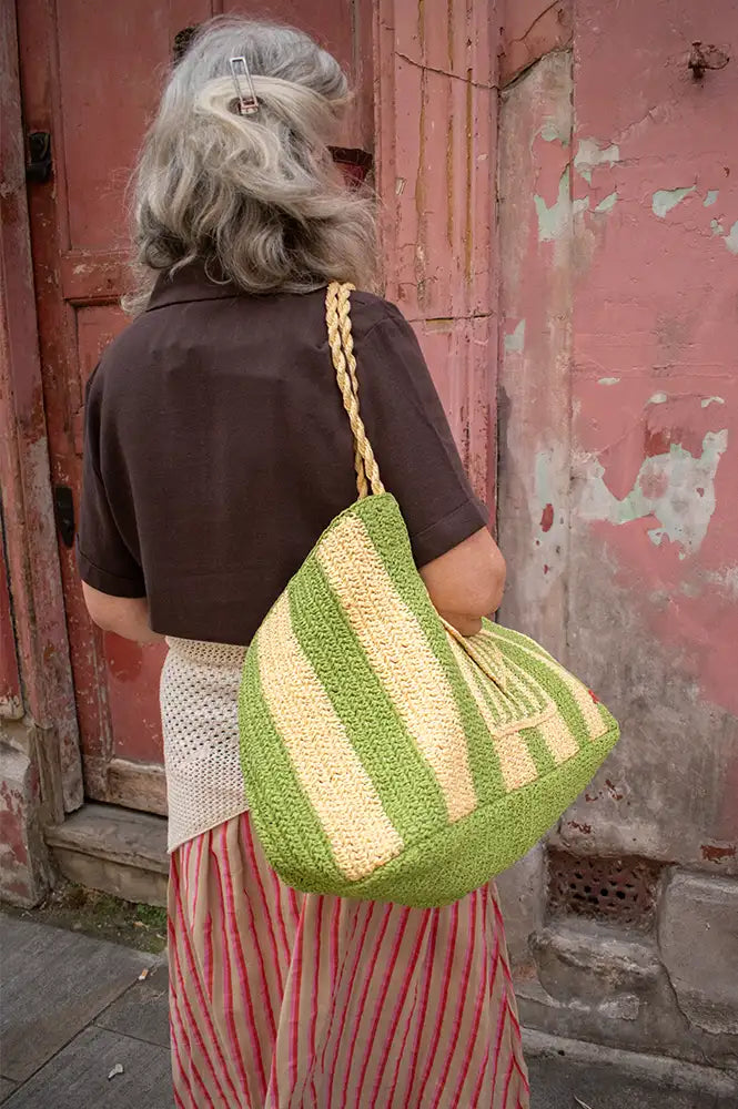 Damson Madder Orla Apple Stripe Beach Bag