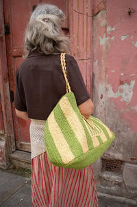 Damson Madder Orla Apple Stripe Beach Bag