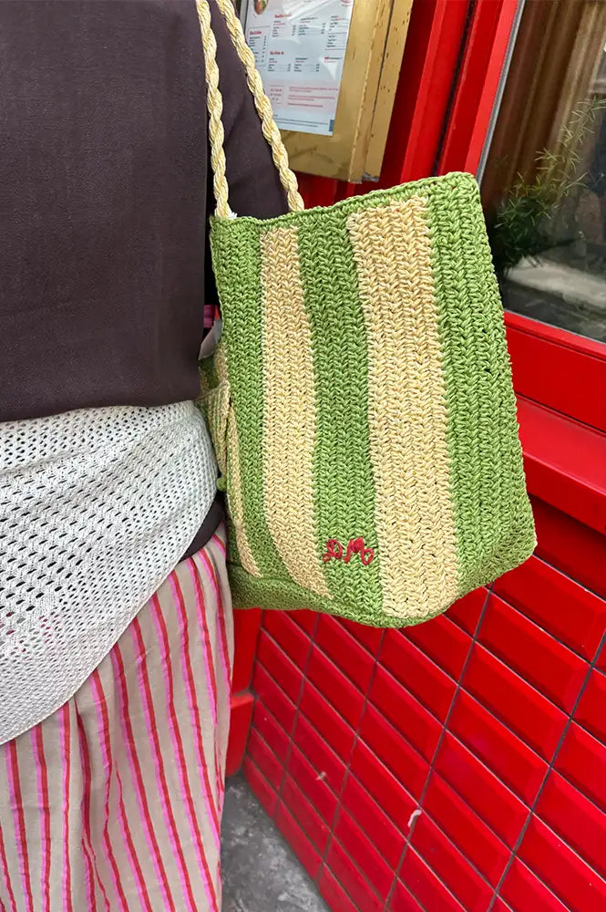 Damson Madder Orla Apple Stripe Beach Bag