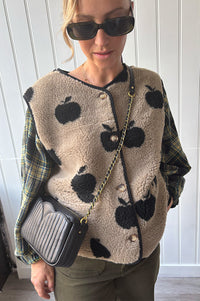 Emile Et Ida Cassis Apple Print Sleeveless Jacket - The Mercantile London