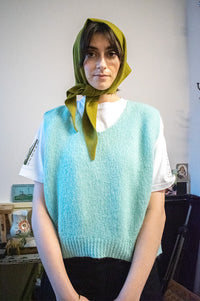 Marta Marlene Aqua Knitted Sleeveless Jumper - The Mercantile London