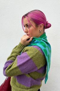 Howlin' Green Delight Mini Checkerboard Scarf - The Mercantile London