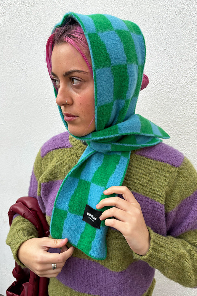 Howlin' Green Delight Mini Checkerboard Scarf - The Mercantile London