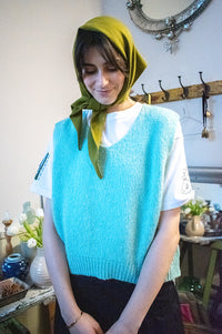 Marta Marlene Aqua Knitted Sleeveless Jumper - The Mercantile London