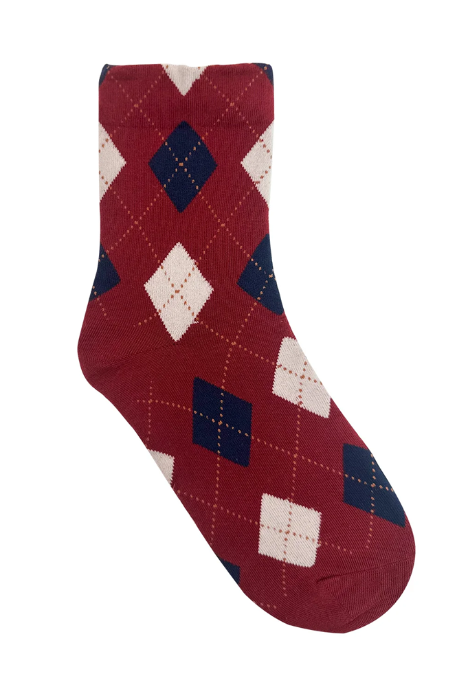 The Mercantile Red Argyle Socks - The Mercantile London