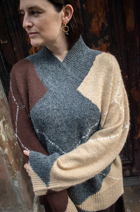 Object Zena Argle Knitted Oversized Jumper - The Mercantile London