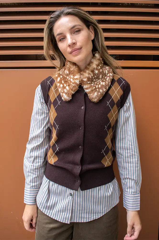 Artlove Aniane Brown Cardigan