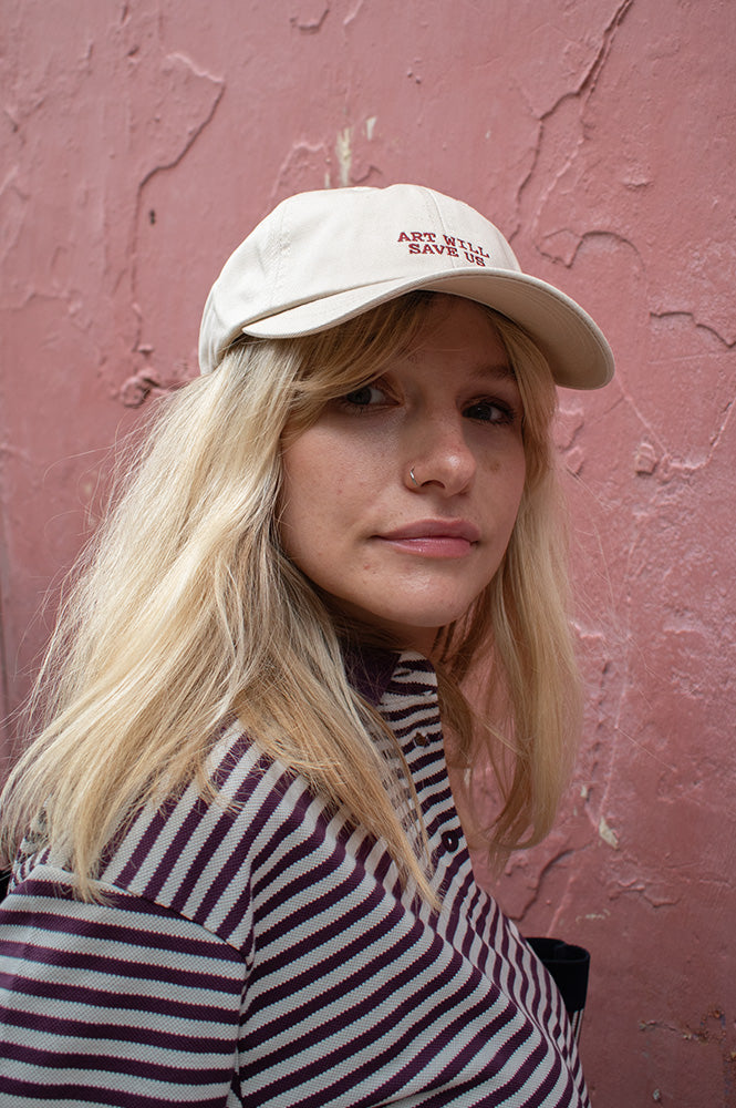 Thinking Mu 'Art Will Save Us' Ivory Cap - The Mercantile London