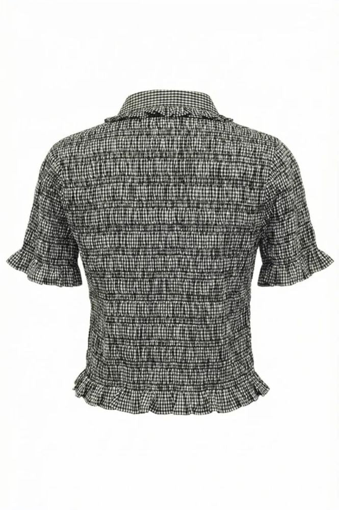 Nooki Astrid Black Check Blouse - The Mercantile London