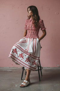 Nooki Astrid Red Check Blouse - The Mercantile London