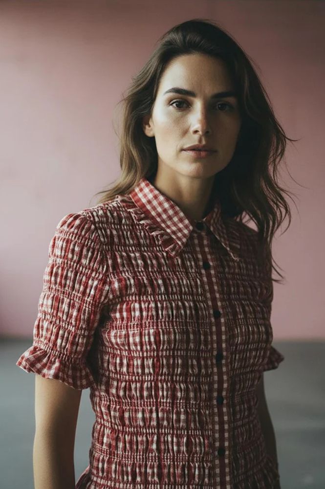 Nooki Astrid Red Check Blouse - The Mercantile London