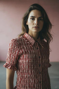 Nooki Astrid Red Check Blouse - The Mercantile London