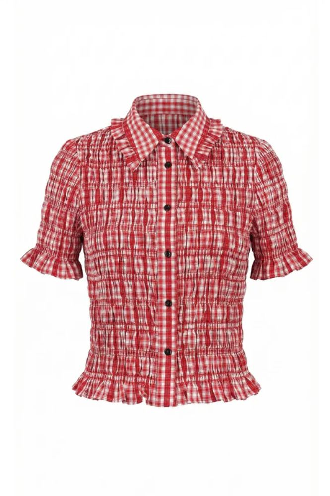 Nooki Astrid Red Check Blouse - The Mercantile London