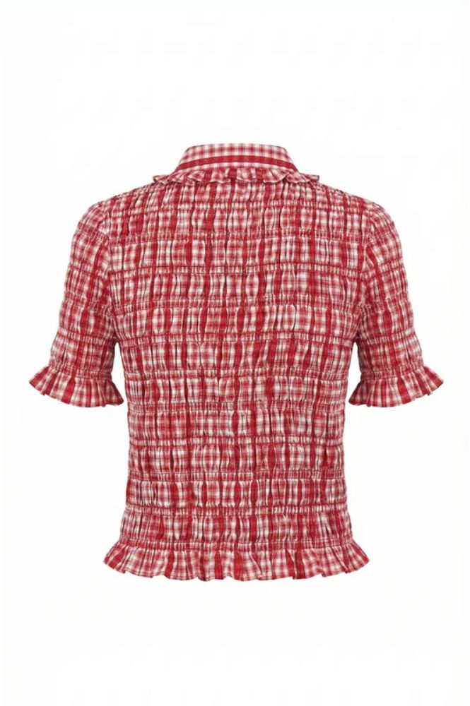 Nooki Astrid Red Check Blouse - The Mercantile London