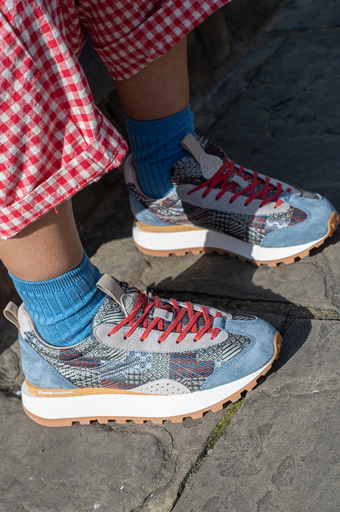 Flower Mountain Asuka Uni Patchwork White Trainers - The Mercantile London