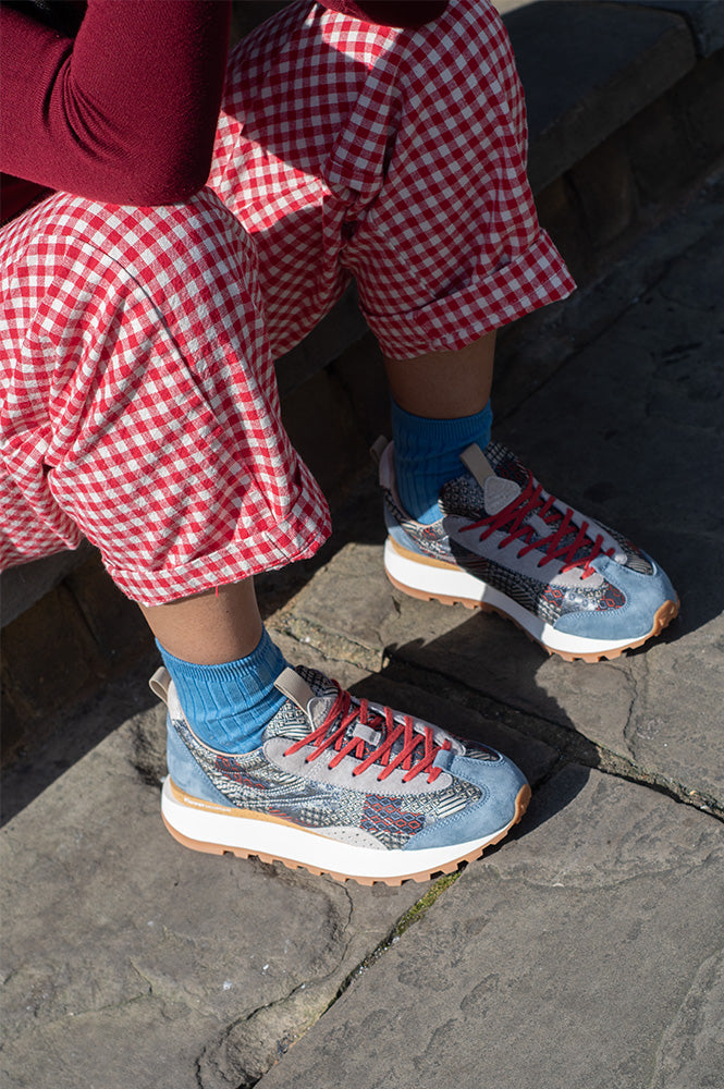 Flower Mountain Asuka Uni Patchwork White Trainers - The Mercantile London