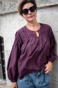 Yerse Sabannah Aubergine Blouse - The Mercantile London