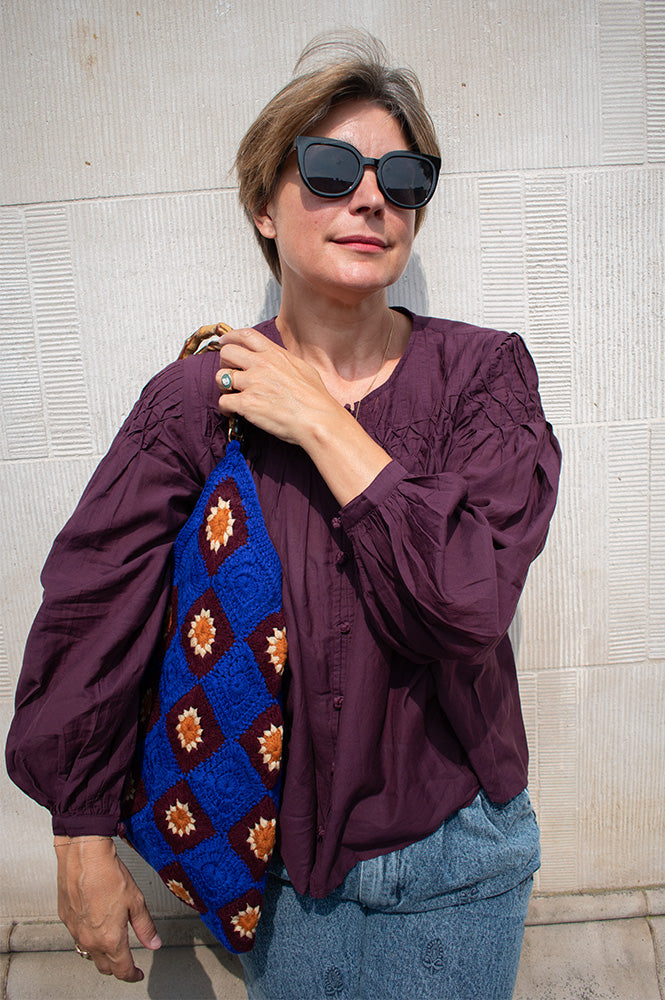 Yerse Sabannah Aubergine Blouse - The Mercantile London