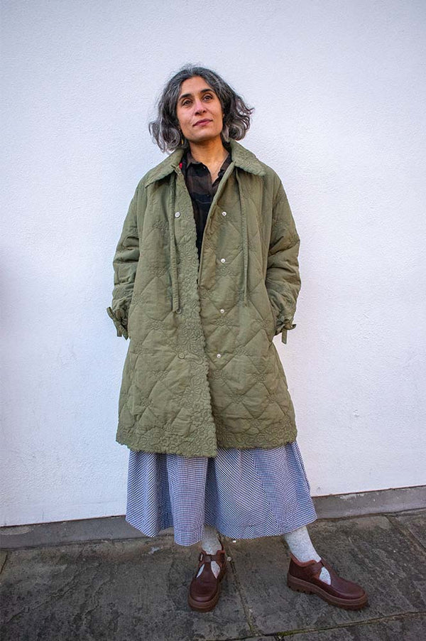 Damson Madder Avery Olive Quilted Coat - The Mercantile London