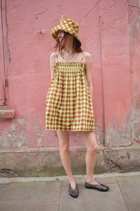 Damson Madder Lilo Chocolate Avo Gingham Dress Skirt - The Mercantile London