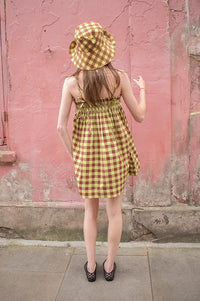 Damson Madder Lilo Chocolate Avo Gingham Dress Skirt - The Mercantile London