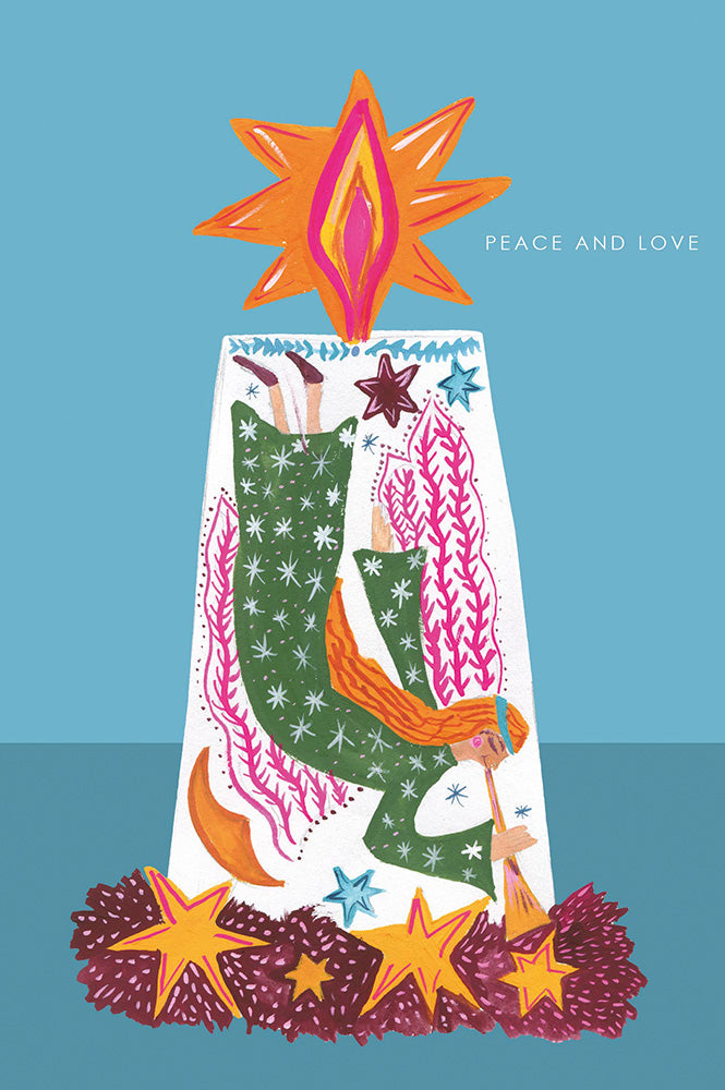 Hutch Cassidy Candle Angel Christmas Card - The Mercantile London